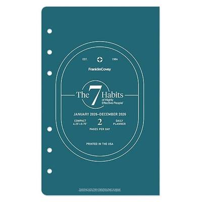 FranklinCovey - 7 Habits Planner Refill | Two Pages Per Day Ring-Bound (Compact, Jan 2026 - Dec 2026)