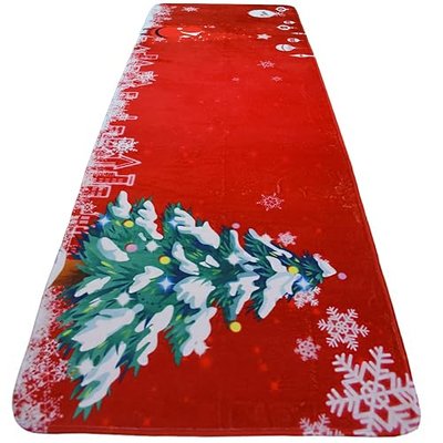 Christmas Rugs 23”x70”Christmas Decorative Doormat Indoor & Outdoor Non-Slip and Washable Winter Holiday Floor Runner Area Mats for Bathroom Entryway Hallway Dining Living Room