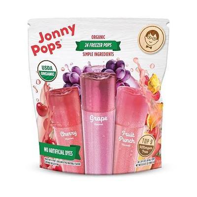 JonnyPops Organic Freezer Pops Variety Pack - Vegan & Gluten Free (24 ct) | Grape, Cherry, & Fruit Punch Flavors - Top 8 Allergen Free - Kosher - GMO Free