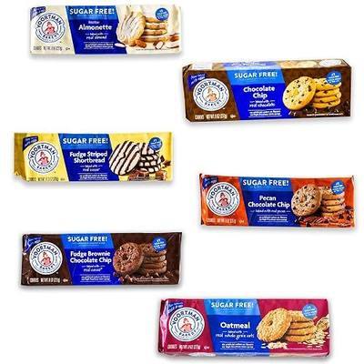 Voortman Sugar Free Cookies - Variety Pack - Chocolate Chip - Fudge Brownie - Fudge Shortbread - Pecan Chocolate Chip - Iced Almonette - Oatmeal - 6 Packs