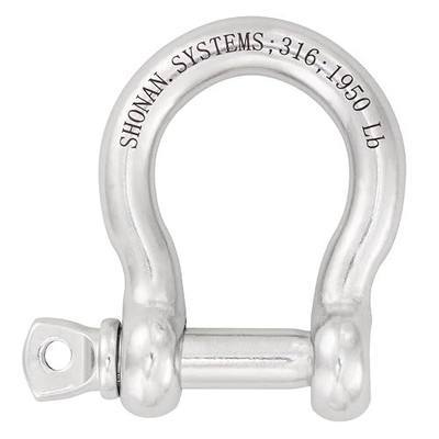 SHONAN 1/2" Large Bow Shackle, Heavy Duty D Ring Shackle, Marine Grade Stainless Steel Boat Anchor Kit Screw Shackle for Chain or Strap, 1950 Lbs Capacity, 1 Pc