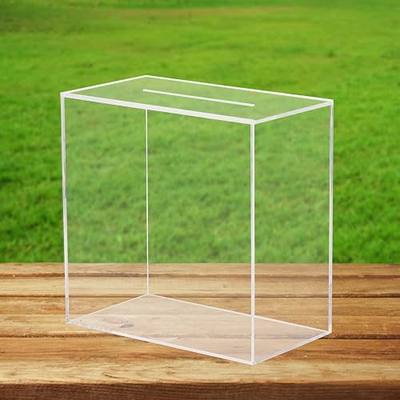 Hxezoc Clear Acrylic Wedding Card Box Large DIY Card Boxes with 4 "Card Text Stickers Gift Money Box Holder for Wedding Reception Anniversary Birthday Party Baby Shower Graduation Decorations