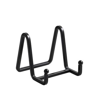Plate Holder Easel Display Stand - 3 inch Metal Plate Stands for Display - Tabletop Picture Stand - Black Iron Easels for Display Pictures | Photo Frames | Book | Decorative Plates | Plaque - 1 Pack