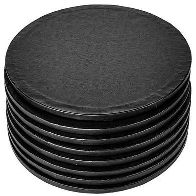 8-Pack 12inch Black Cake Drums Round,Thick Cake Boards Smooth Straight Edges Large Greaseproof Birthday Party Cake Display Base Drum,1/2 Inch Thick