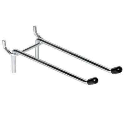 10 Pcs Pegboard Hooks, 6 Inch Peg Board Hooks, Pegboard Pegs Accessories with Rubber Tipped, Double Peg Hook Fit 1/4” Hole, Heavy Duty Tool Utility Hook for Hanging Tools, Bags and More