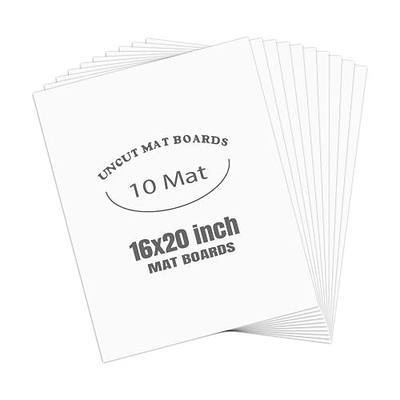 16x20 Uncut Picture Mat Boards, White, 10 Pack | Matte Backing Boards Ideal for Frames, Prints, Artworks