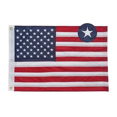 Bradford American Flag 16x24 Inches Embroidered Small American Flag for Boat ATV, Double Sided US Boat Flags for Outside with 2 Brass Grommets and 4 Stitching Rows Boat Cabin Decoration