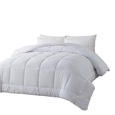 BedTreat Down Alternative Comforter Twin Duvet Insert with Corner Tabs, All Season Quilted Bed Comforter Box-Stitched Lightweight Quilt Twin Comforter White,Machine Washable Microfiber Bedding