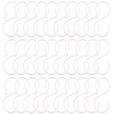 POVETIRE 30 Pack 2.5 Inch Rubber White S Hook for Hanging Baby Headband Hair Accessories Baby Bib NecklaceJewelry Hat Holder