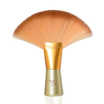 SunFX Finishing Powder Fan Brush Spray Tan Applicator - Gold | Soft Bristles Salon Tool, For Sensitive Skin, Dusting Brush for Tanning and Setting Powder, Large Finishing Touch Fan