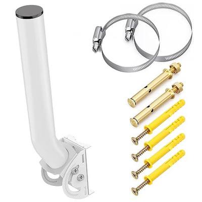 Antenna Mount for Wireless Bridge, 1-Pack 11 in Dual Screw Locking J Pole Mounting Bracket for Wall or Pole, 160° Angle Adjustable, 1.38 in OD, for Outdoor Point to Point AP Access Point CPE Repeater