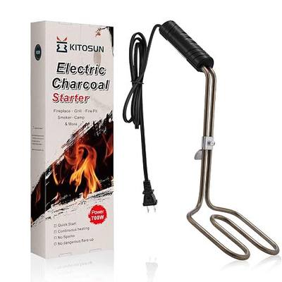 Kitosun Electric Charcoal Starter – Superior BBQ Grill Fireplace Coal Lighter Easy & Quick Ignite Briquettes |No Sparks or Flames | 304 Stainless Steel Coils Elements 5ft Long Cable (Extra Long 700W)