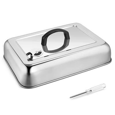 Joyfair Basting Cover Melting Dome for Blackstone Griddle (With Vent,1Pc) | Stainless Steel Rectangular Cheese Melt Domes Covers Lid for Outdoor Flat Top Grill Cooking, Dishwasher Safe (13x9.8”)
