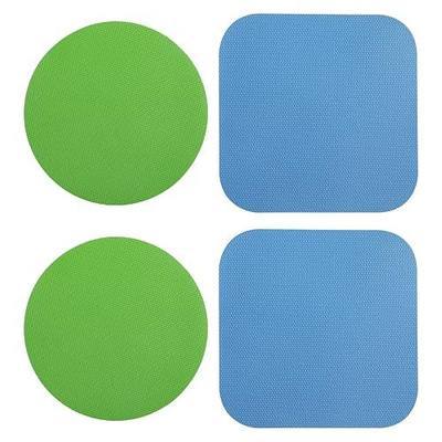 LUTER 4pcs Jar Opener, Rubber, Multi-function Silicone Bottle Opener for Seniors with Weak Hands Lid Cap Gripper Pads Kitchen Coasters Gadgets(Light Blue, Green)