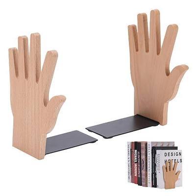 Wood Book Ends for Shelves, 2 in 1 Bookends and Simple Bookshelf Placed on The Table,Pack of 1 Pair Office Book Stand