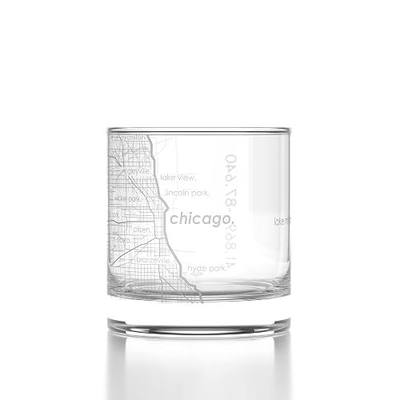 Well Told Engraved Chicago Illinois Map Rocks Glass, Old Fashioned Glassware (11 oz, Clear) Etched Bourbon Tumbler, Gifts For Whiskey Lovers