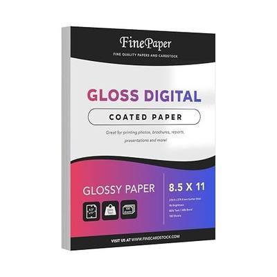 Double-Sided Gloss Digital C2S Paper – Perfect for Color Laser Printing, Design Proposals, Flyers, Brochures | 80lb Text (32lb Bond) | 96 Bright | Acid Free, Glossy Coated | 100 Sheets (8.5 x 11)