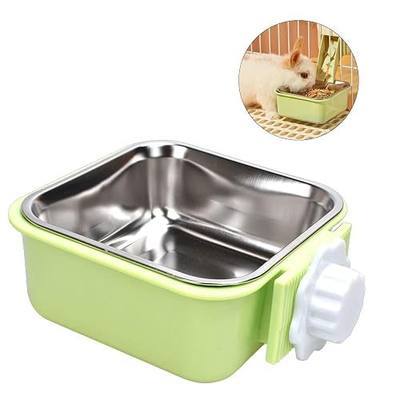 Pet Hanging Bowl for Crates, 2 in 1 Small Dog Bowl Puppy Removable Stainless Rabbit Cat Feeder Food Water Bowls for Puppy Cat Bird Rabbit Hamster Guinea Pig Ferret Small Animals