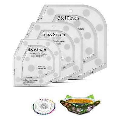 Bowl Cozy Template 3 Sizes, Bowl Cozy Pattern Template Cutting Ruler Set,Sewing Pattern and 40 Cool Pins, User Manual Included