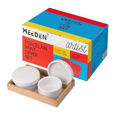 MEEDEN 2 Pack Porcelain Palette Cup: Deep Well Oil Paint Dipper