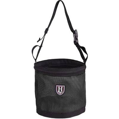 Harrison Howard Horse Muzzle Feed Bag Durable Nylon Mesh Grain Feed Bag with Adjustable Strap Mars Black Medium