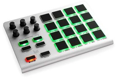 Xjam Mobile Studio MIDI Pad Controller - Apple-style ultra-thin aluminum frame, velocity-sensitive, polyphonic aftertouch, plug & play on iPad, iPhone, Mac, PC