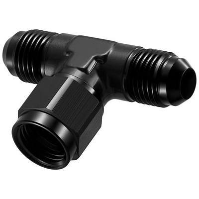 EVIL ENERGY 6AN Male Tee Fitting Adaptor with AN6 Female Swivel on Side Black