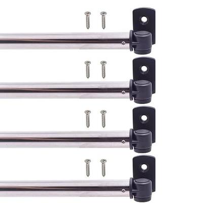 YYST Type A 16" to 28" Swivel End Curtain Sash Rod for Top & Bottom Doors & Sidelights Window Petite Café Sidelight W Screws (black-4)