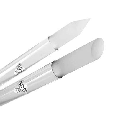 Bona Fide Beauty Czech Glass Cuticle Pusher (Clear), 1Pc with Pouch | Dual-Ended Cuticle Pusher made in the Czech Republic, washable nail care, reusable glass stick, comes with protective pouch