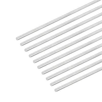 MECCANIXITY 304 Stainless Steel Round Rods, 3mm x 450mm Solid Shaft Rods for DIY Craft Model Car Helicopter Airplane, Pack of 10