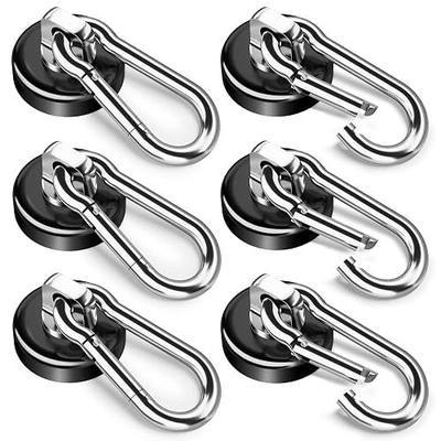FINDMAG Magnetic Hooks for Cruise Cabins, Magnet Hooks, 6 Pack 70 LBS | Magnetic Hooks with Swivel Carabiner, Strong Magnetic Hooks for Hanging, Kitchen, School