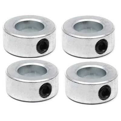 (4-Pack) 1/2” Bore Solid Steel Shaft Collars with Zinc Plated Coating - Durable Shaft Collars Suitable for Machinery and Industrial Use