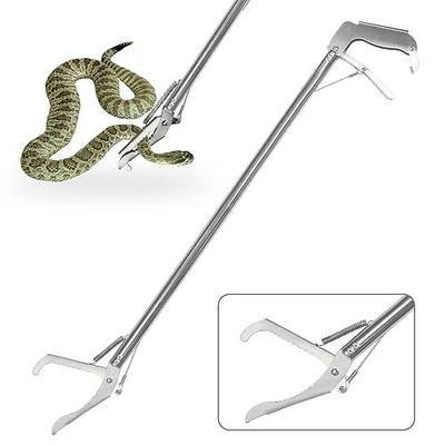 60" Professional All-Aluminum Alloy Snake Tongs,Extra Heavy Duty Snake Tongs Reptile Grabber Wide Jaw Handling Tool, Foldable with lock