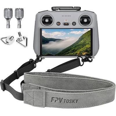 FPVtosky Neck Lanyard with Joystick for DJI RC/RC 2, Compatible with DJI Lito X1/Mini 5/4 Pro/3 /Avata 360/Air 3S Remote Controller Accessories, PU Leather Shoulder Strap and 1 Pair of Rocker