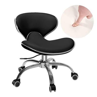 Pedicure Chair for Nail Tech,Adjustable Height, Hourglass Type Ergonomic Back Support Rolling Swivel Stool,Perfect for Massage and Salon Office Facial Spa Medical Tatoo