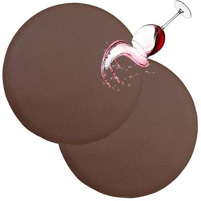 HFCNMY Stool Cover, 2 Pack Waterproof PU Round, Elastic Bar Stool Covers for 13-14 Inch Chair, Washable Stool Cushion Slipcover, Coffee