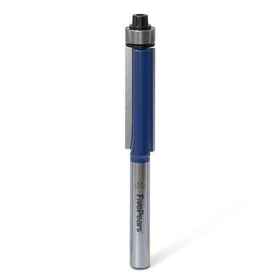 FivePears Flush Trim Router Bits 1/4 Inch Shank, 3/8 Inch Cutting Diameter, 1-3/16 Inch Cutting Height, Bottom Bearing Flush Straight Cut Trim Router Bit for Woodworking.