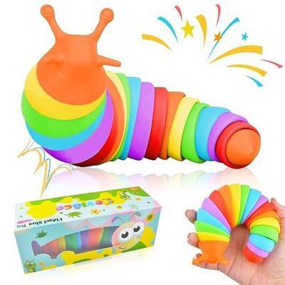 Cevioce Fidget Slug Toy, Sensory Slug Fidget Toy for Kids & Adults, 1 PC Cute Autism Sensory Toys for Autistic Children Easter Gifts for Girl Boy Birthday Easter Basket Stuffers for Toddlers Kids