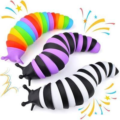 Cevioce Fidget Slug Toy 3Pcs Autism Sensory Toys for Autistic Children Airplane Car Travel Essential Toys Gifts for Kids Toddlers Girls Boys Slug Fidget Toys for Kid Adult Easter Basket Stuffers