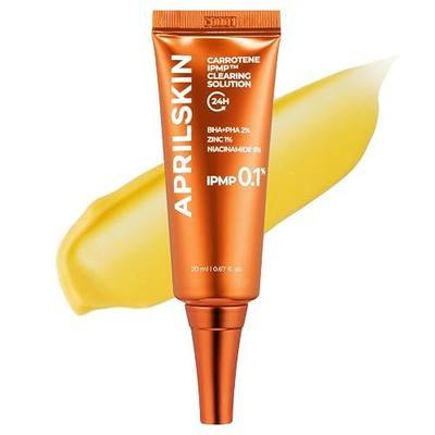 APRILSKIN Carrotene IPMP™ Clearing Solution || Quickly soothes troubled areas and helps clear blemishes | Formulated with BHA, AHA, Niacinamide & Zinc Oxide | Vegan, Cruelty-Free (0.67fl.oz.)