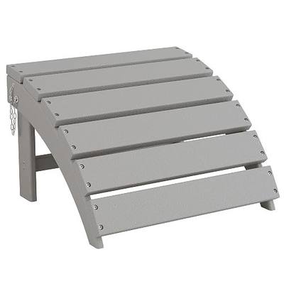 Sundale Outdoor Folding Plastic Adirondack Ottoman, All-Weather Adirondack Chair Footrest, Fade and Rust Resistant, Perfect for Outside Patio Garden Pool Yard Grey