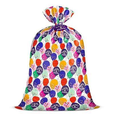 WRAPAHOLIC 56" Large Birthday Plastic Gift Bag - Colorful Balloon with Confetti Design for Kids Birthdays, Parties or Celebrating - 56" H x 36" W