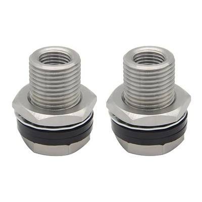 Stainless Steel Bulkhead Fitting 1/4 NPT Female 1-1/2" Length 2Pcs | Bulked Coupler Thru-bulk Tank Fitting Connector