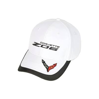 C8 Z06 Corvette Carbon Fiber Hat - Next Generation Flag Accent Cap - Officially Licensed by GM