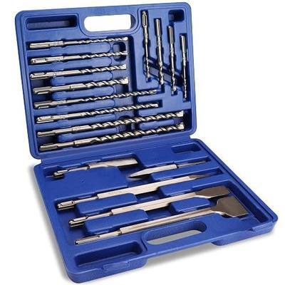 WORKPRO 17-Piece SDS-Plus Rotary Hammer Drill Bit & Chisel Set | Carbide-tipped Drill Bits and Chisels for Concrete, Stone, and Brick, with Storage Case for Easy Organization