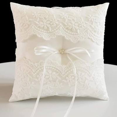 Ring Bearer Pillow for Wedding, Lace Ring Pillow, Ivory | Ring Bearer Cushion for Wedding Cereomoy Party