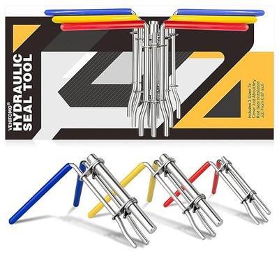 Hydraulic Seal Installation Tools, Hydraulic Cylinder Piston Repair Seal Kit, U-Cup Rod Seal Installation Tool Kits Upgraded Seal Twistor Install Tool Set (3 PCS)