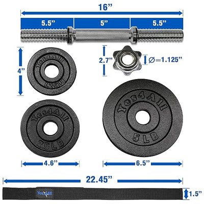 Yes4All Adjustable Cast Iron Dumbbell Sets 40-200LBS with Connector Option Weights Set For Home Gym, Strength Training, Full Body Workout, and Muscle Building Men Women