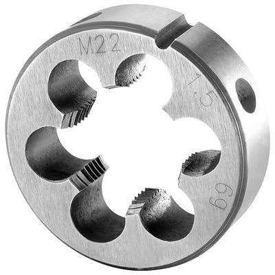 Burkit Metric M22 X 1.5 Round Threading Die Right Hand | M22x1.5 Right Hand Thread Die, Made of Alloy Tool Steel, Used for Cutting or Repairing External Threads.