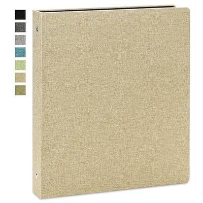 Vienrose Linen 3 Ring Binder 1 Inch, Letter Size, Khaki | Round rings, 8.5'' x 11'' paper, school office home, recipe binder, dual pockets